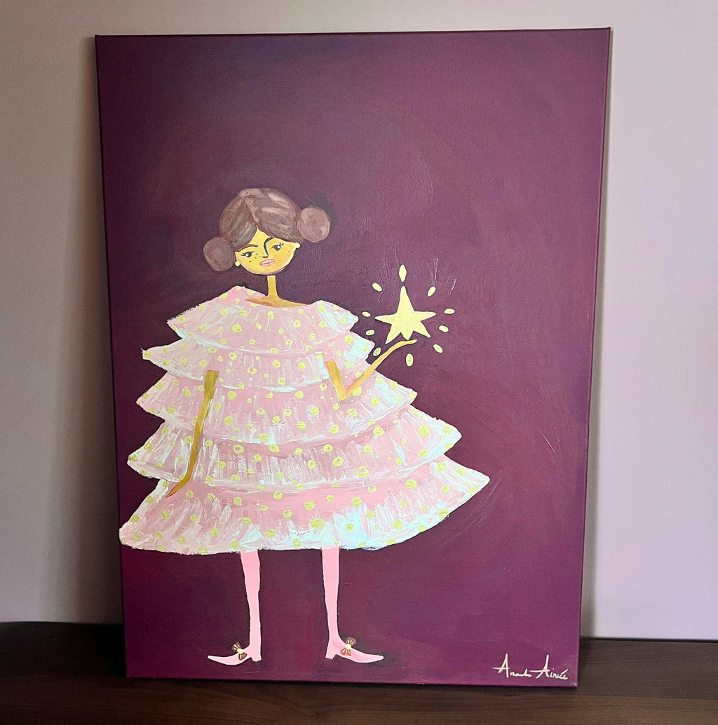 Starry Dreams, Original hand-painted figurative artwork