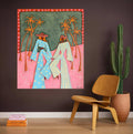 Tropical Star Sisters, Original hand-painted figurative artwork