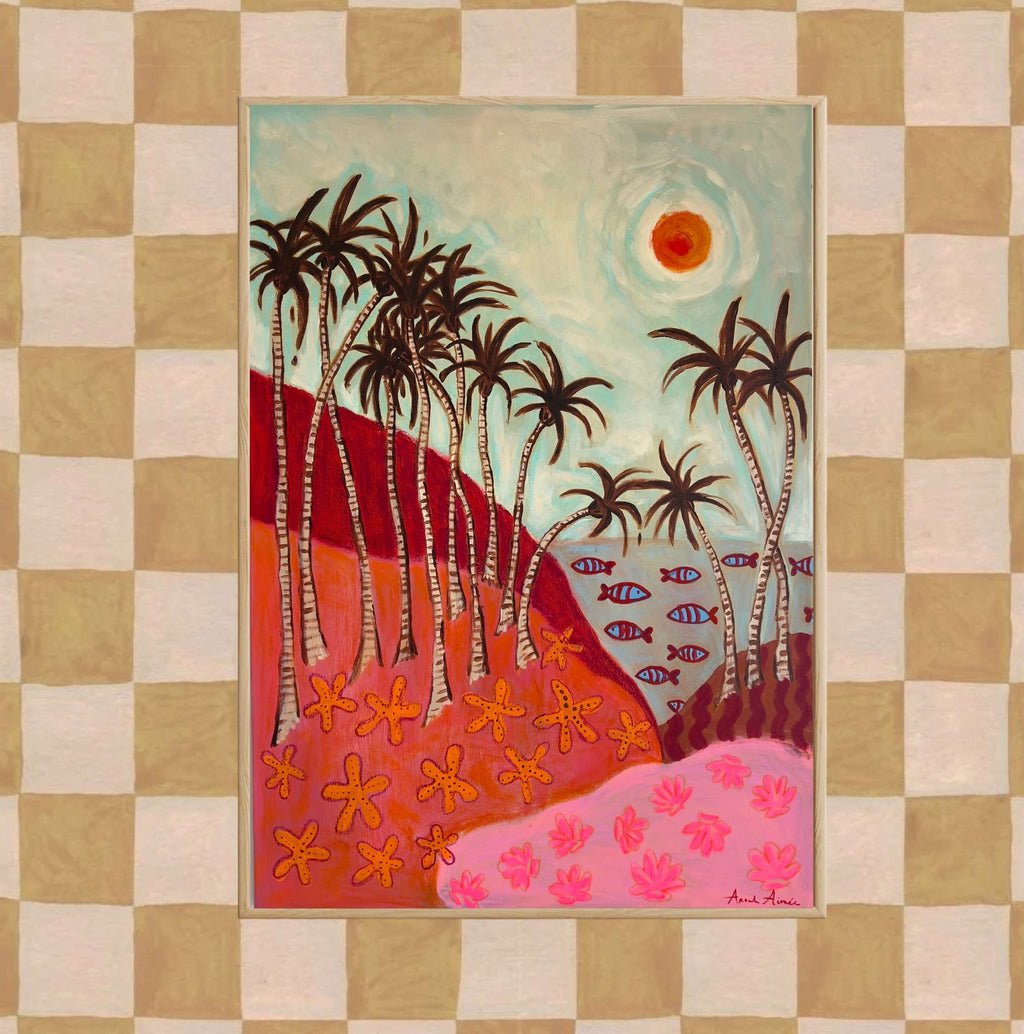 Tropical Whispers, Original hand-painted figurative artwork
