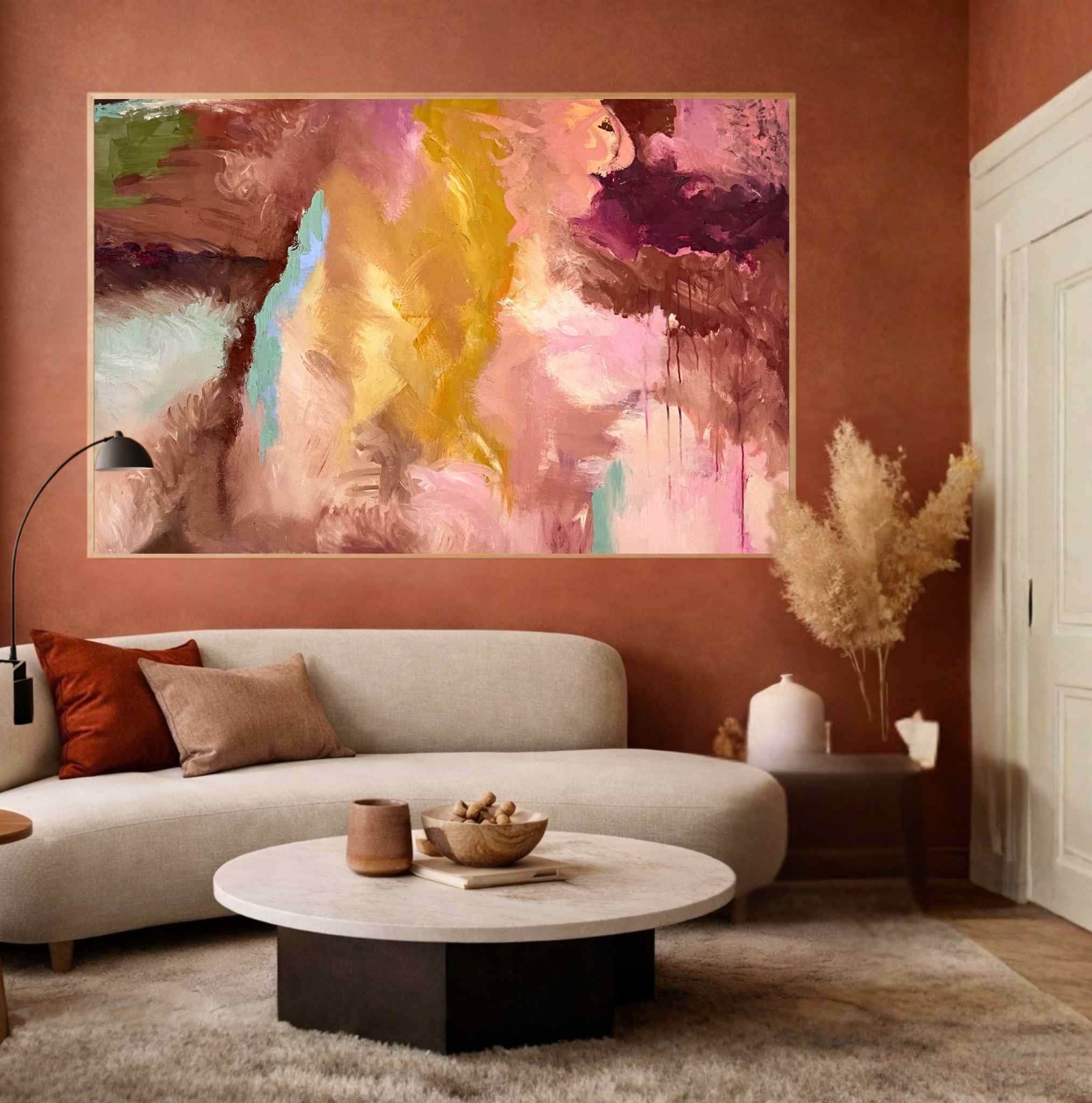 Abstract schilderij, Prana in Blush