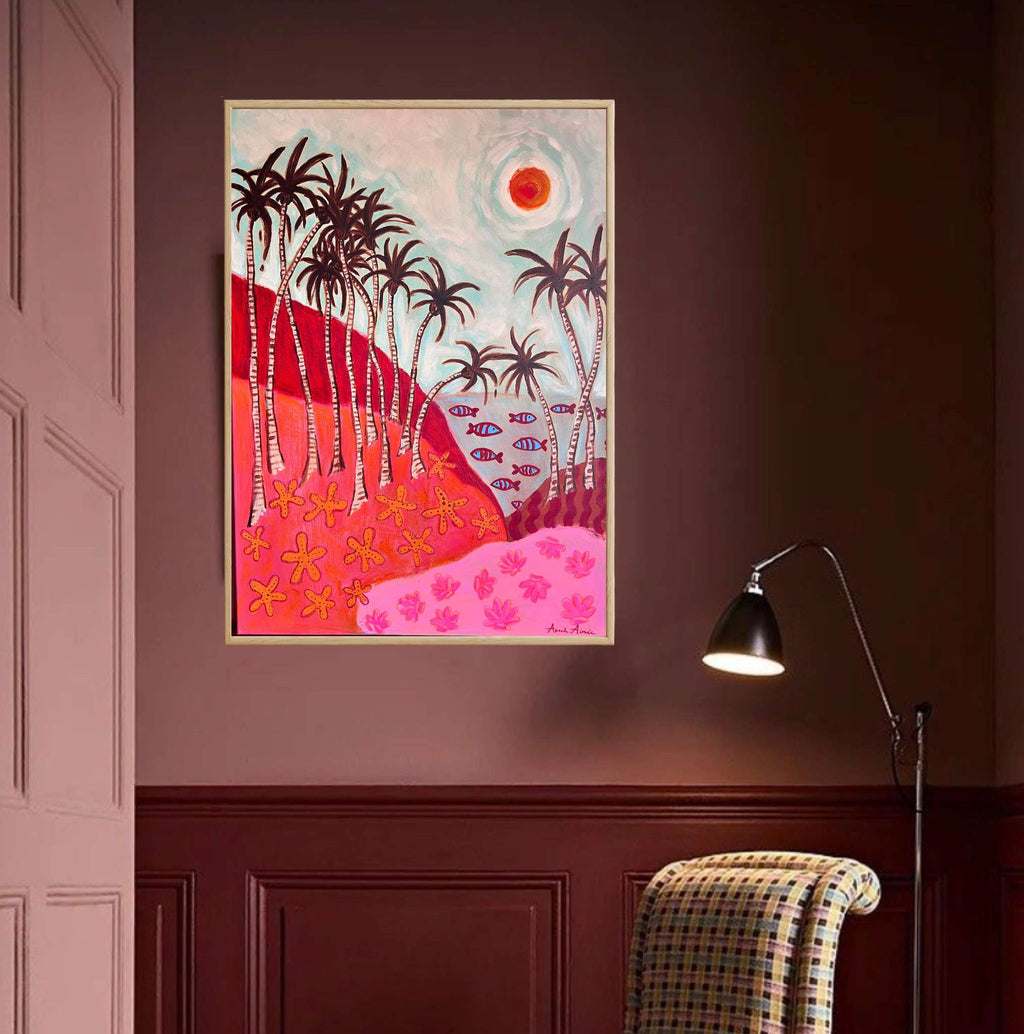 Tropical Whispers, Original hand-painted figurative artwork