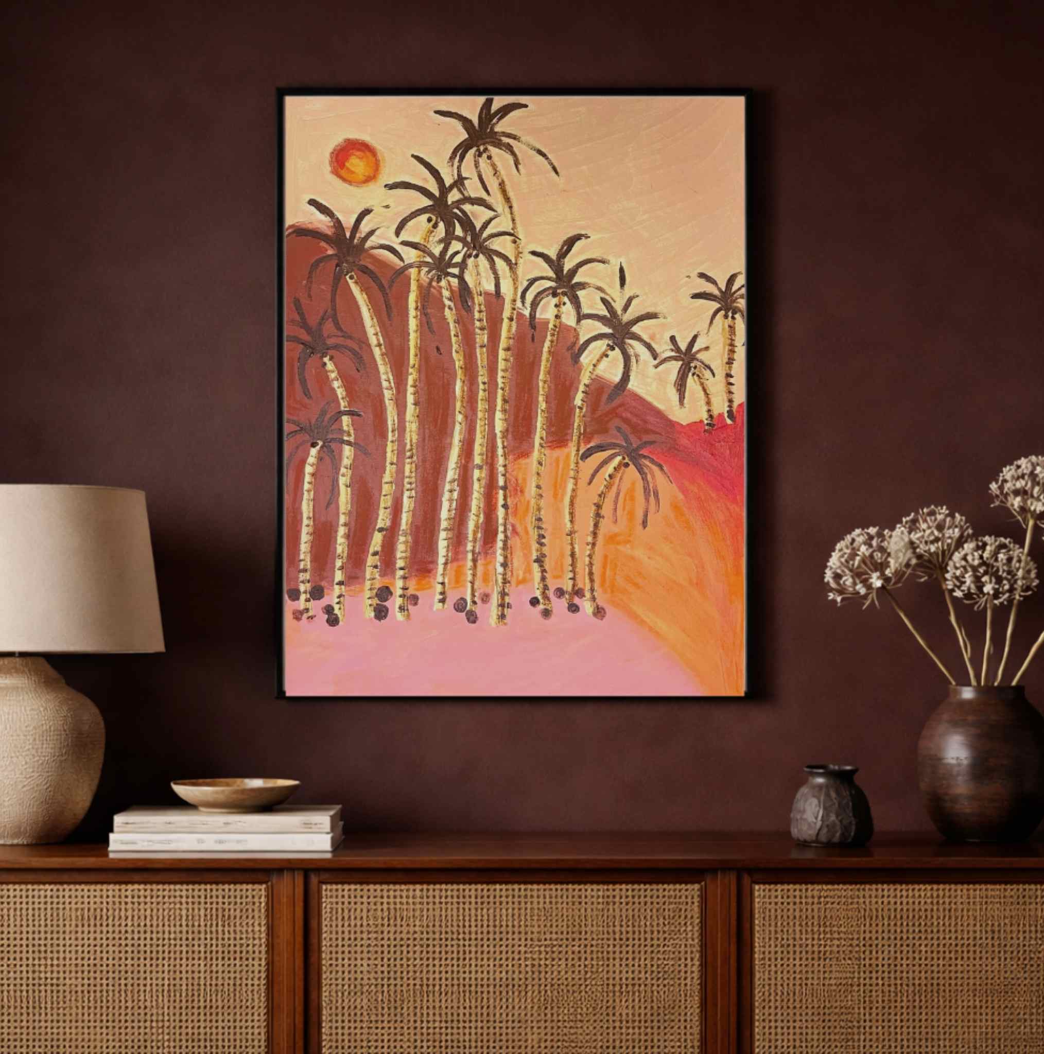 Warm Horizon Bloom, Original hand-painted figurative artwork