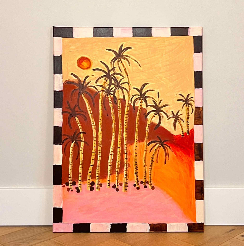Warm Horizon Bloom, Original hand-painted figurative artwork