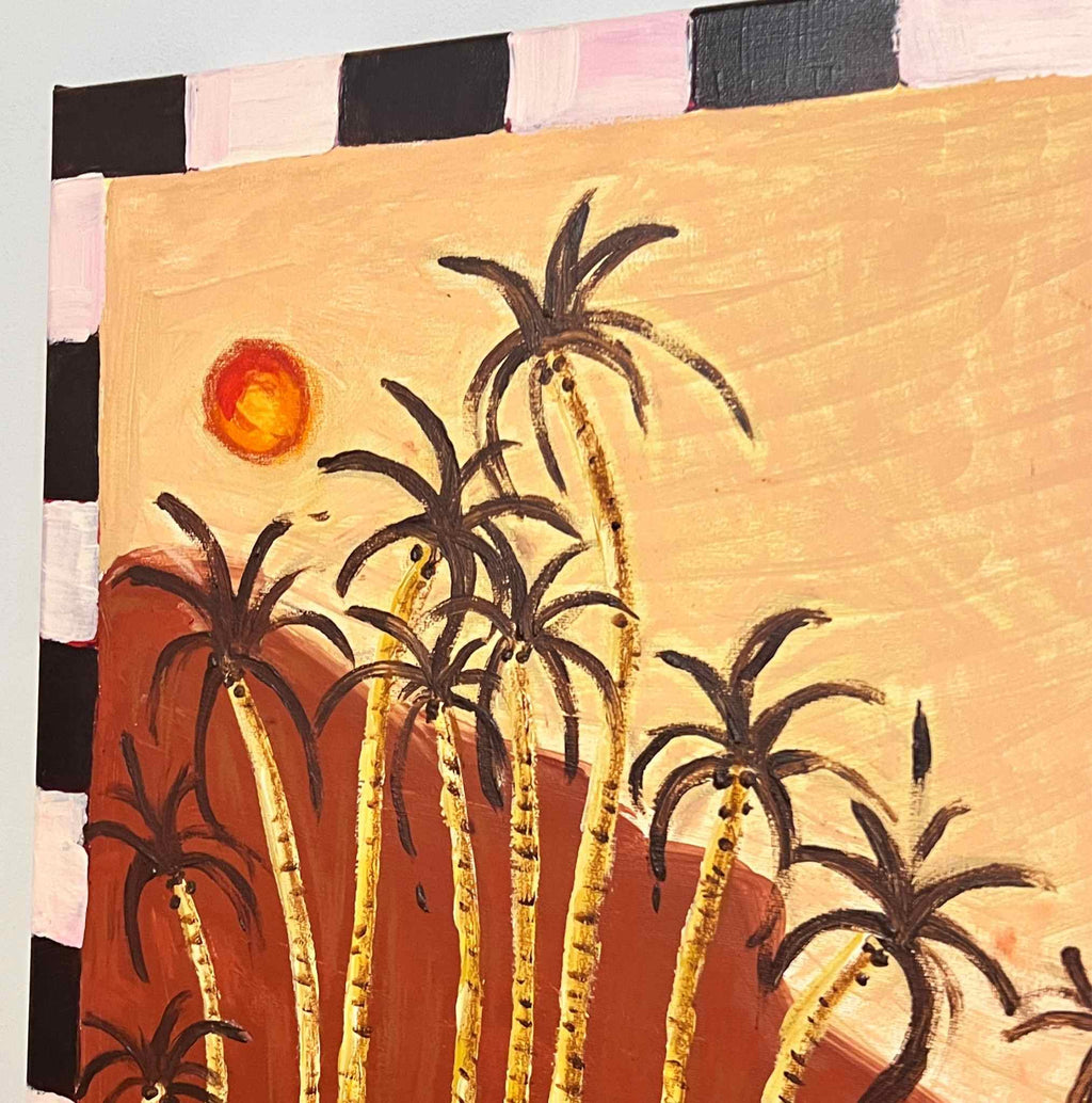 Warm Horizon Bloom, Original hand-painted figurative artwork