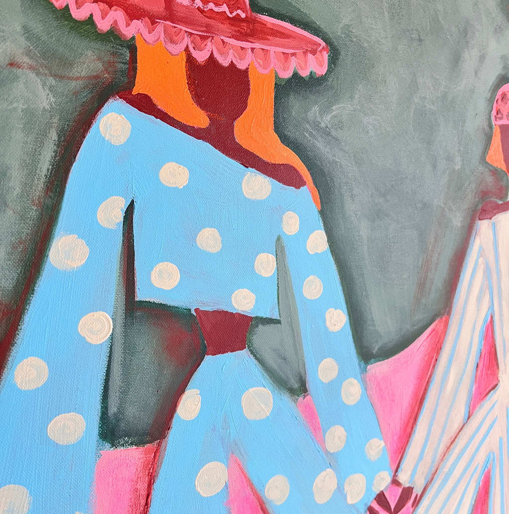 Tropical Star Sisters, Original hand-painted figurative artwork