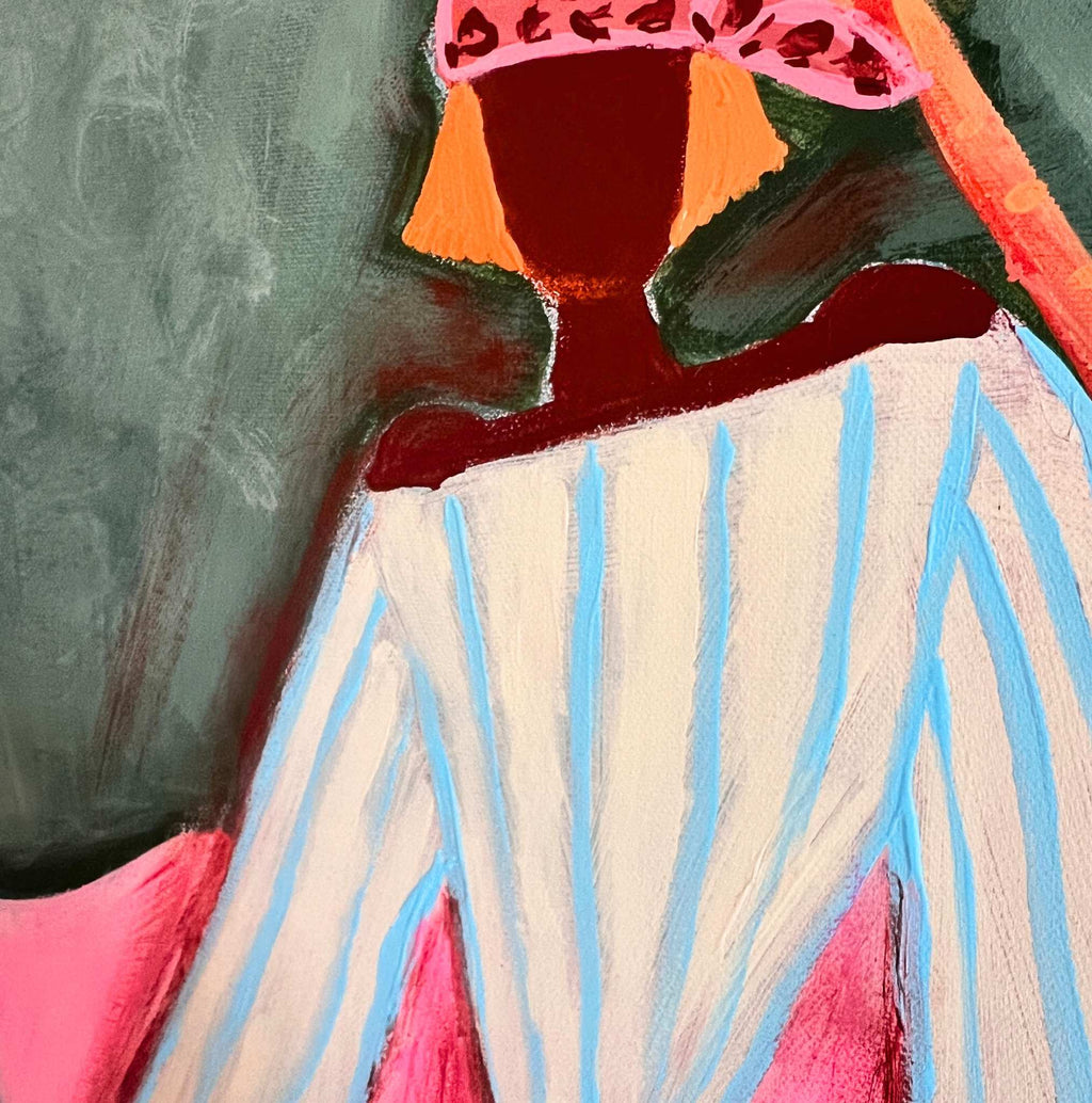 Tropical Star Sisters, Original hand-painted figurative artwork