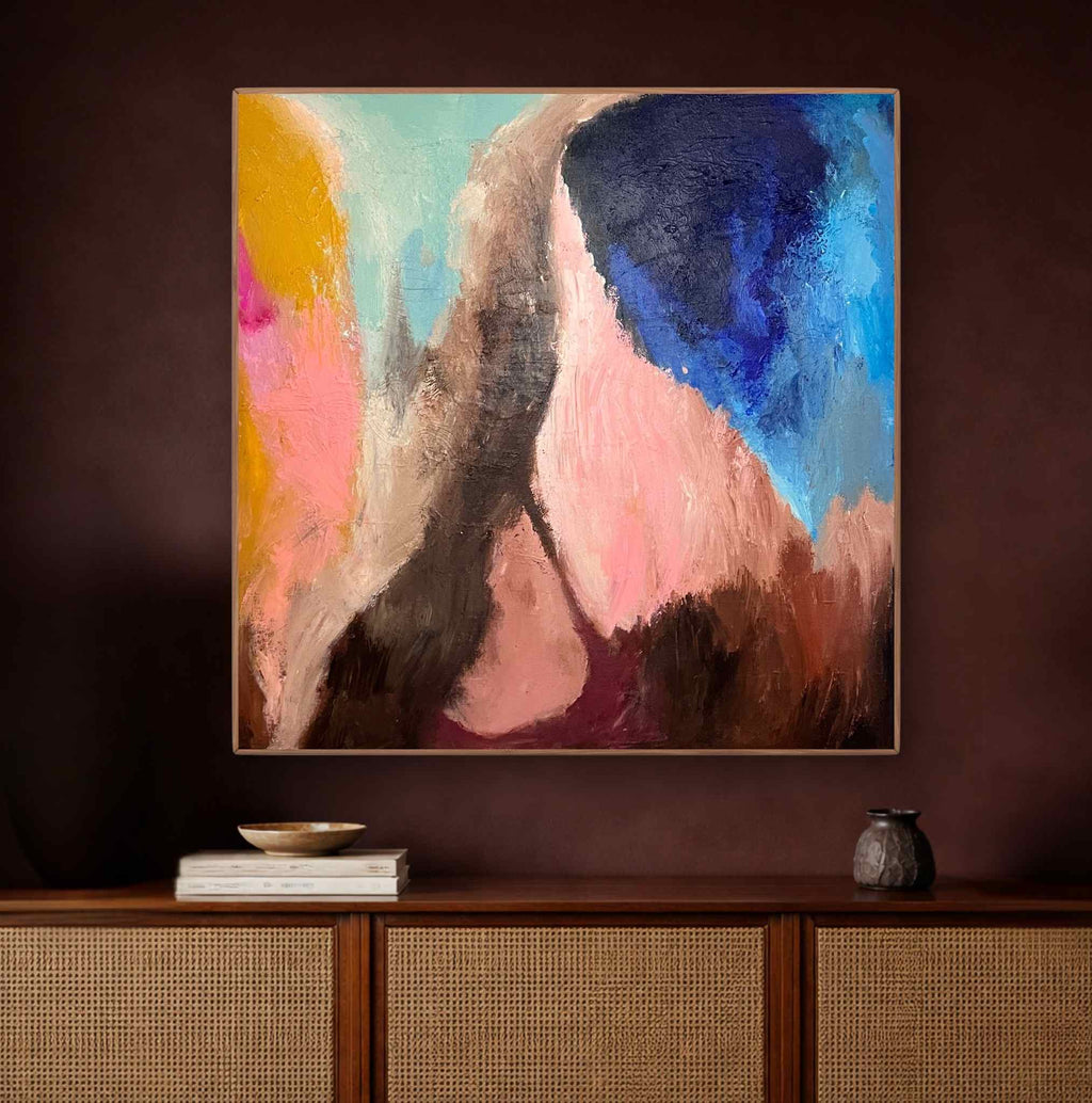 SOLD Abstract schilderij, Between Inhale & Tide