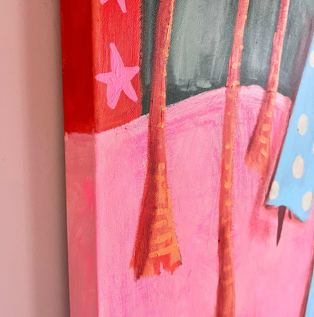 Tropical Star Sisters, Original hand-painted figurative artwork