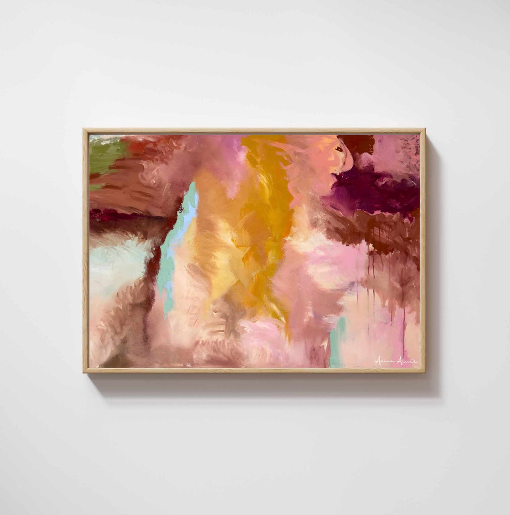 Canvas schilderij met baklijst Prana in Blush