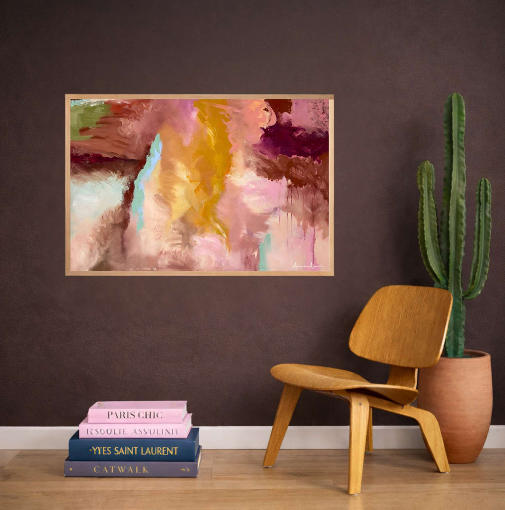 Canvas schilderij met baklijst Prana in Blush