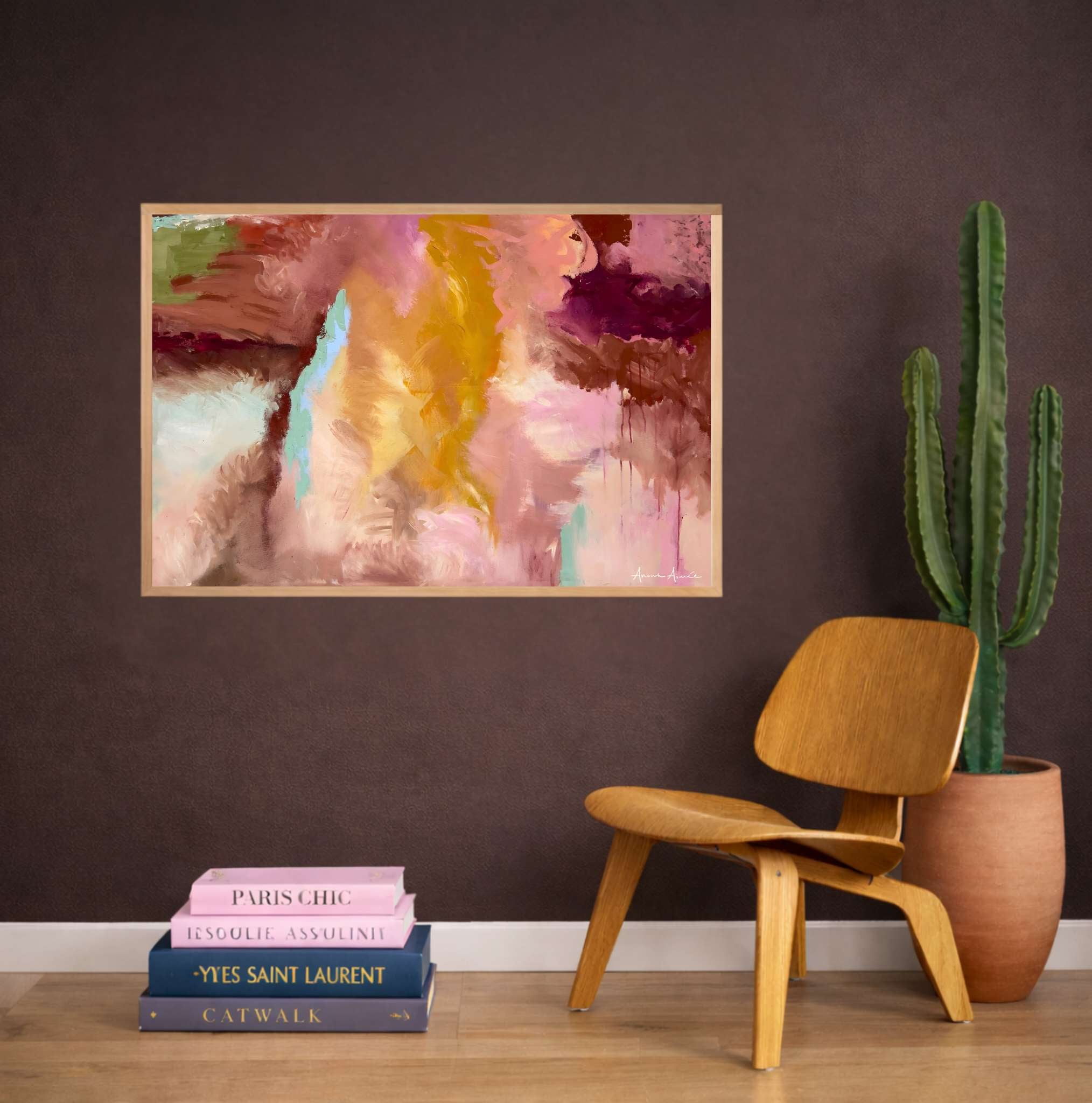 Canvas schilderij met baklijst Prana in Blush