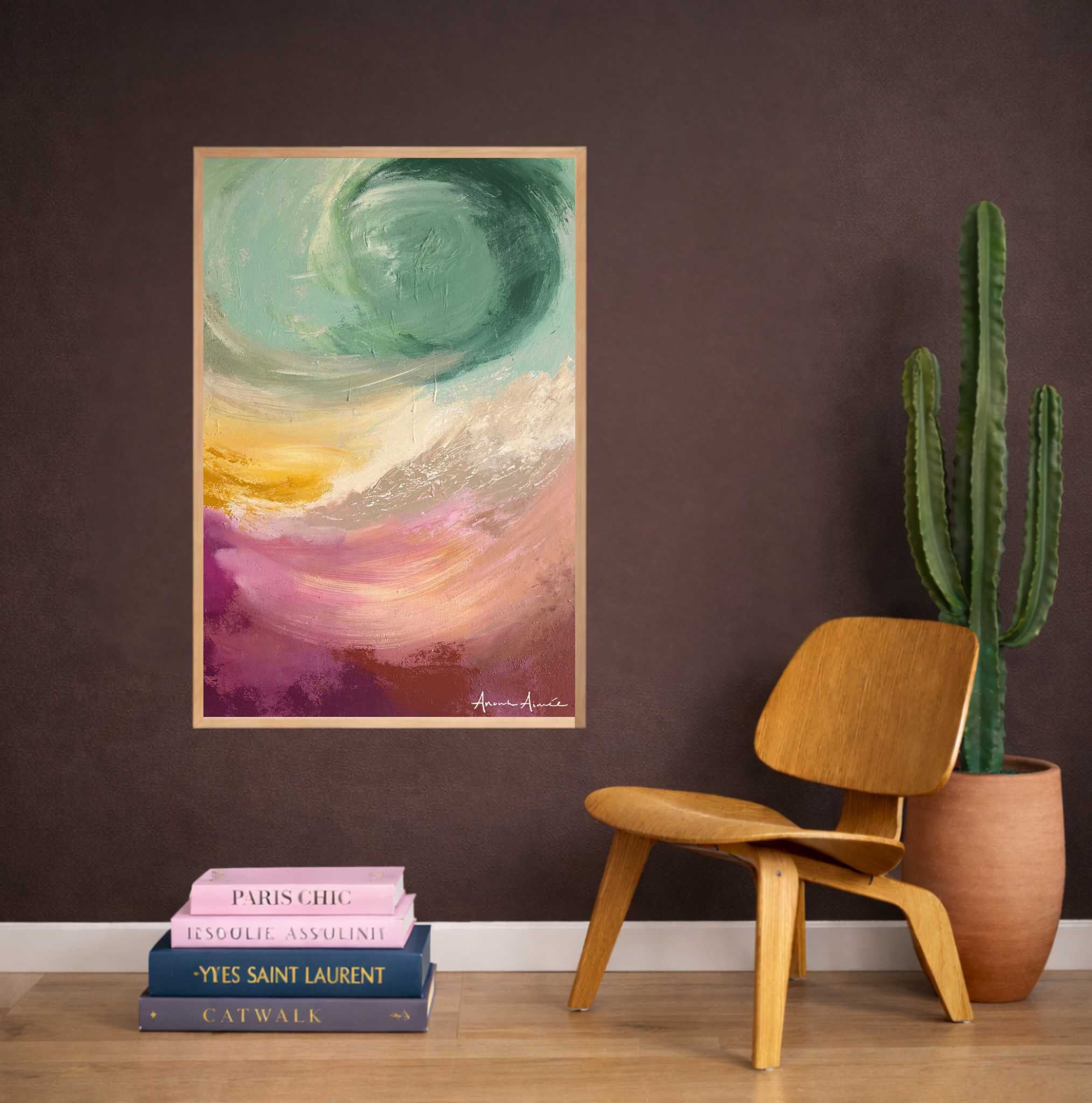 Canvas schilderij met baklijst Echoes of Svādhyāya