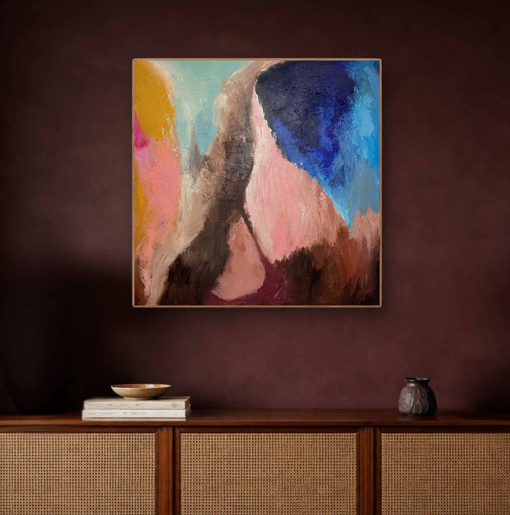 Canvas schilderij met baklijst Between Inhale & Tide
